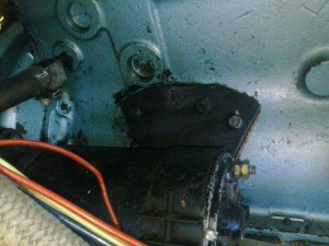 The homemade block repair that made it questionable if the engine would run.