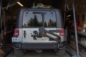 AEV Rear Bumper and Tire Carrier installed