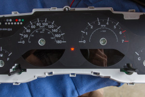 With a well-placed LED, the stock JK gauges have a glow plug overlay