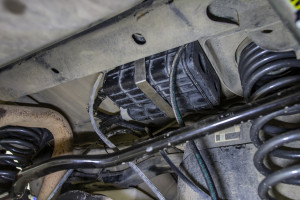 Relocated Evaporative canister t the rear of the Wrangler Unlimited, above rear axle